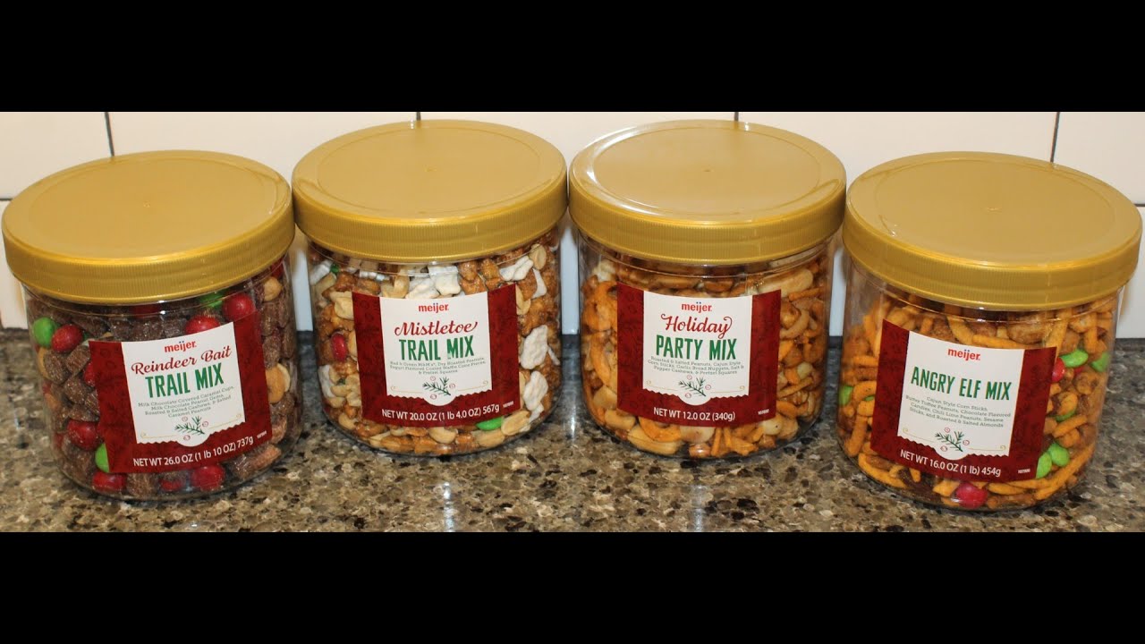 Meijer: Reindeer Bait Trail Mix, Mistletoe Trail Mix, Holiday Party Mix & Angry Elf Mix Review