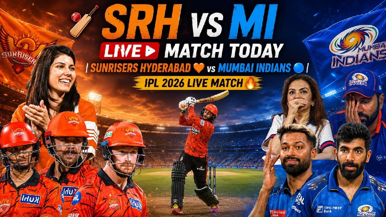 🏏 SRH vs MI LIVE Match Today | Sunrisers Hyderabad 🧡 vs Mumbai Indians 🔵 | IPL 2026 Live Match 🔥