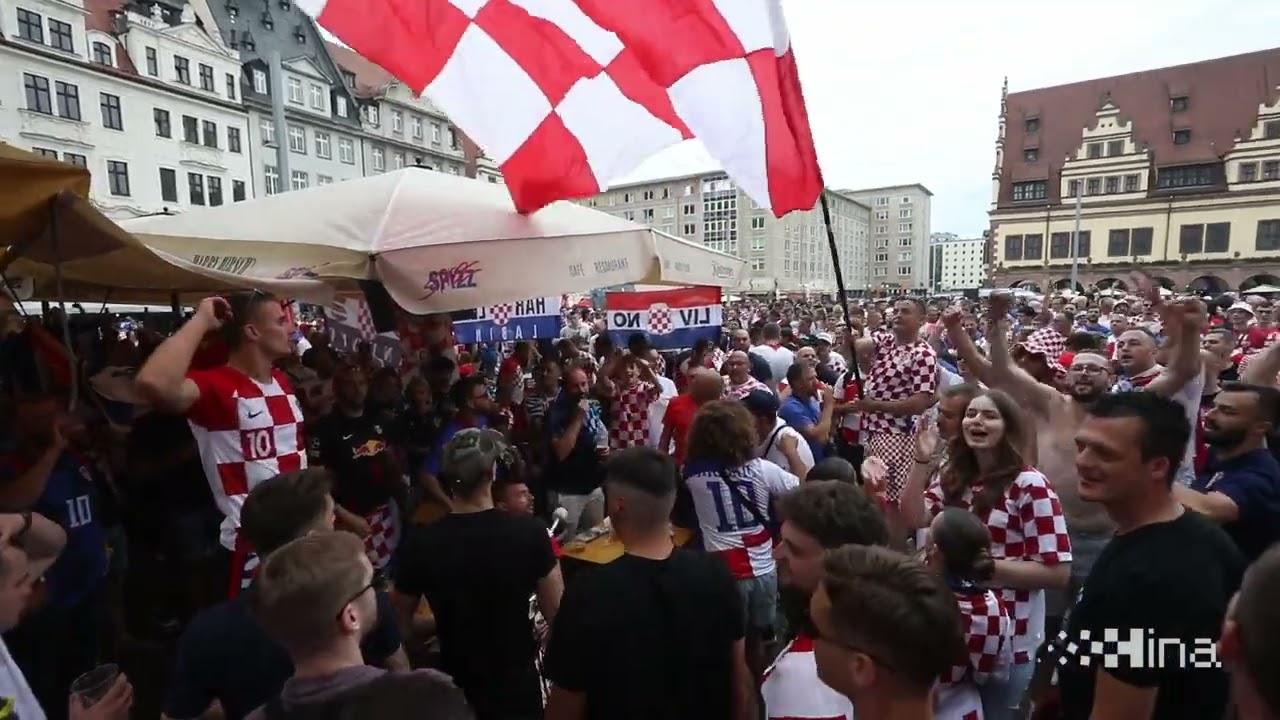 Hrvatski navijači u centru Liepziga