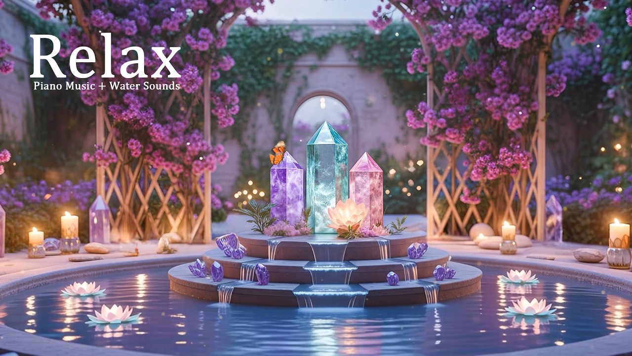 Gentle Piano and Flowing Water Sounds for Deep Relaxation – Calm Thoughts and Emotions