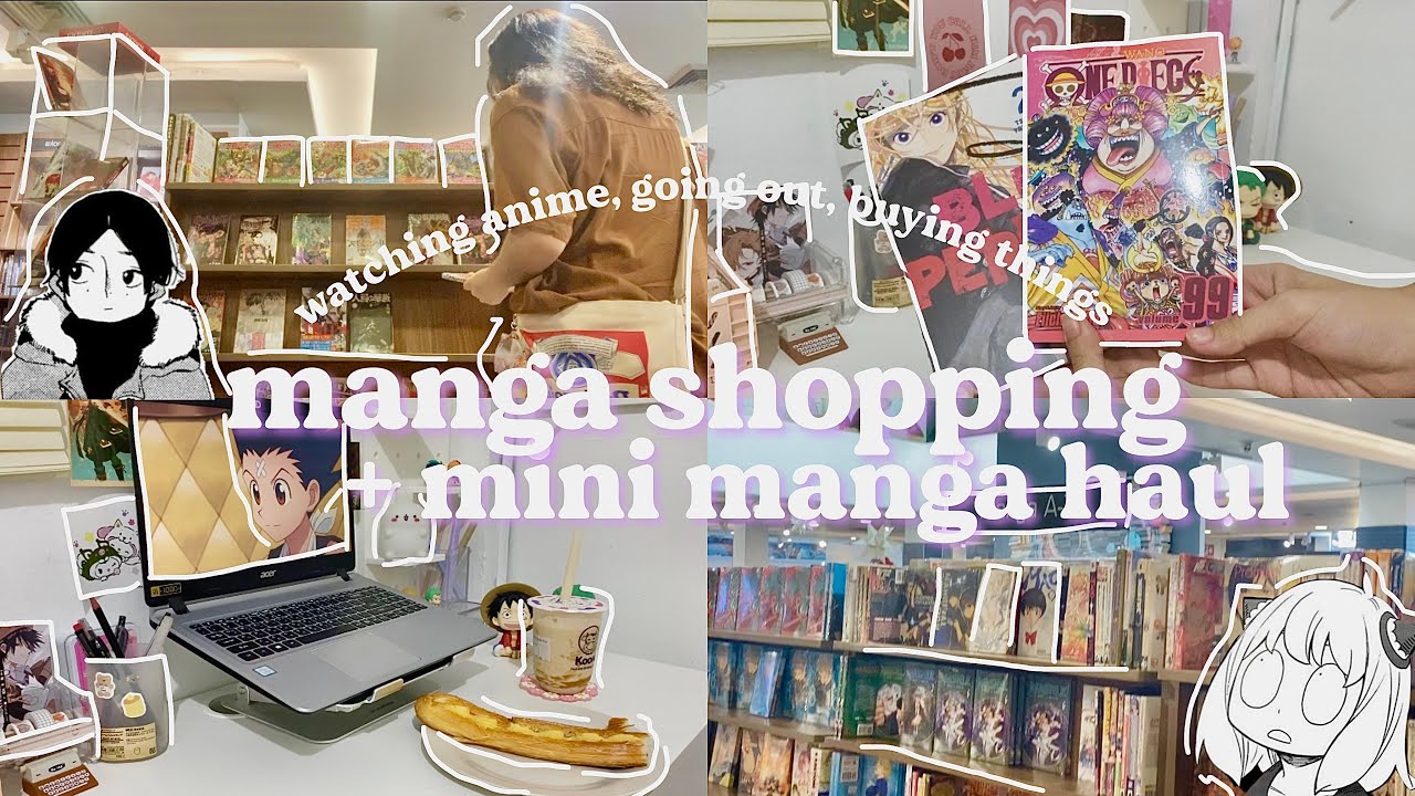 🥐🛍 manga shopping + mini manga haul — watching anime, going out, buying things