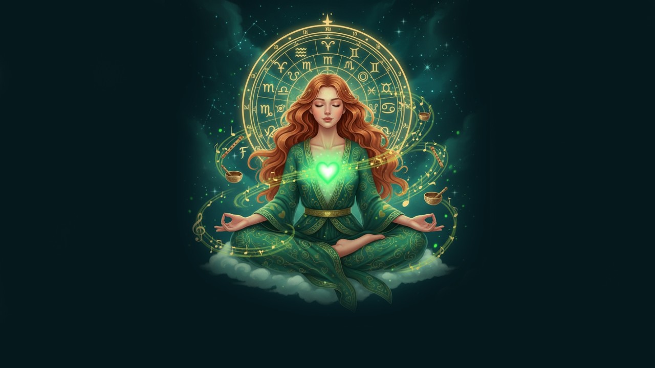 Heart Chakra Healing Meditation 💚 | F Note Crystal Bowls, Flute & Air Element Ambience