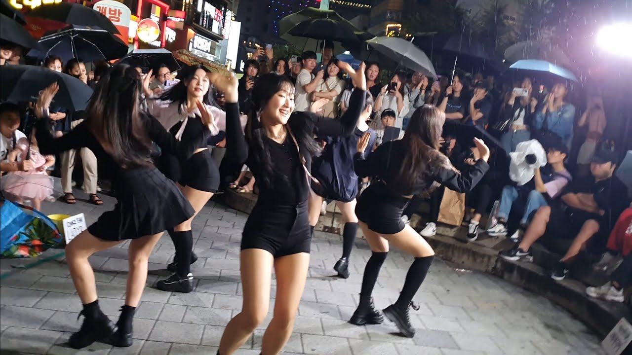 [STREET ARTIST] LADY B: SION & JIYOUNG BIRTHDAY. RAINY NIGHT PASSION BUSKING. 230916.