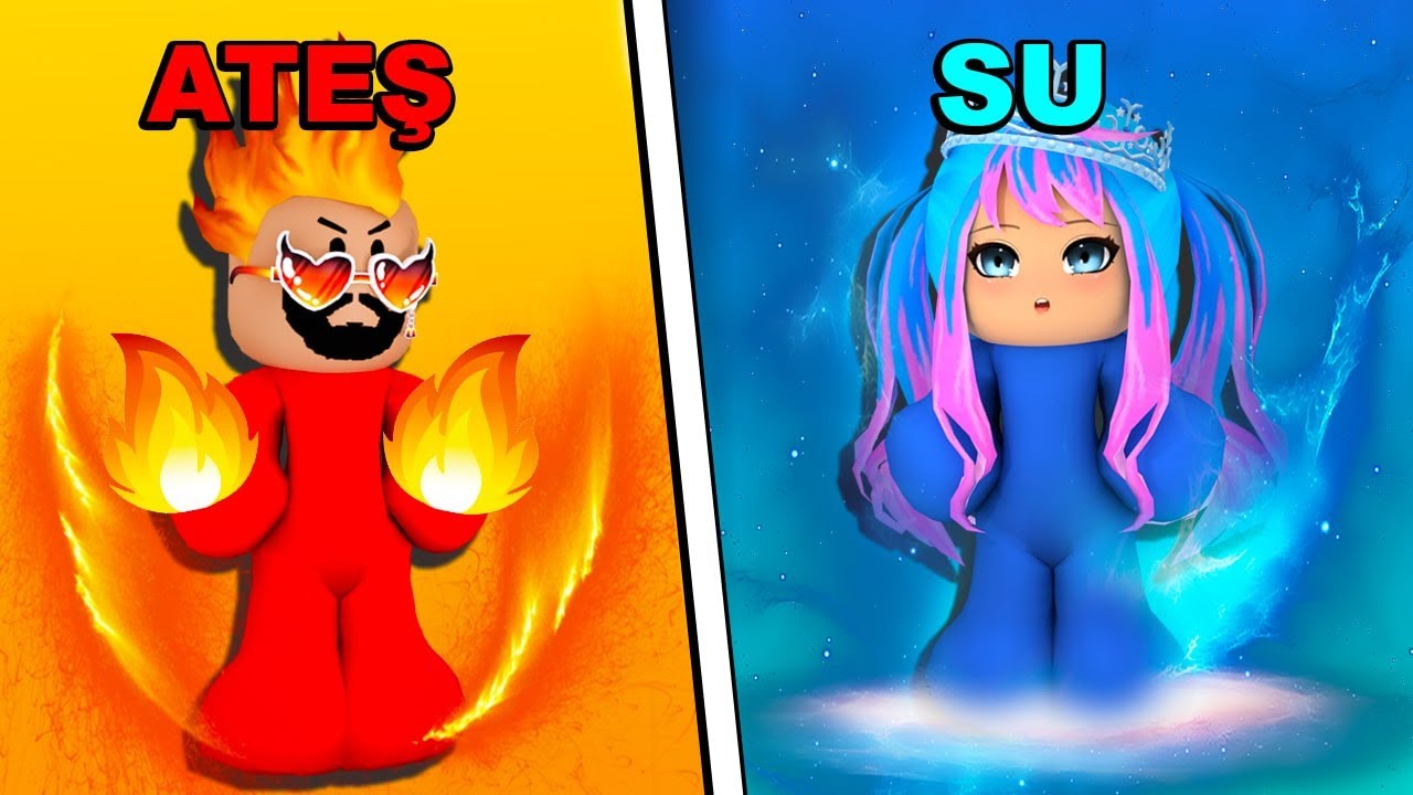 🔥💧ATEŞ VE SU OLUYORUZ 😍 KÜBRA NİSA 💖 ROBLOX Elemental Powers Tycoon