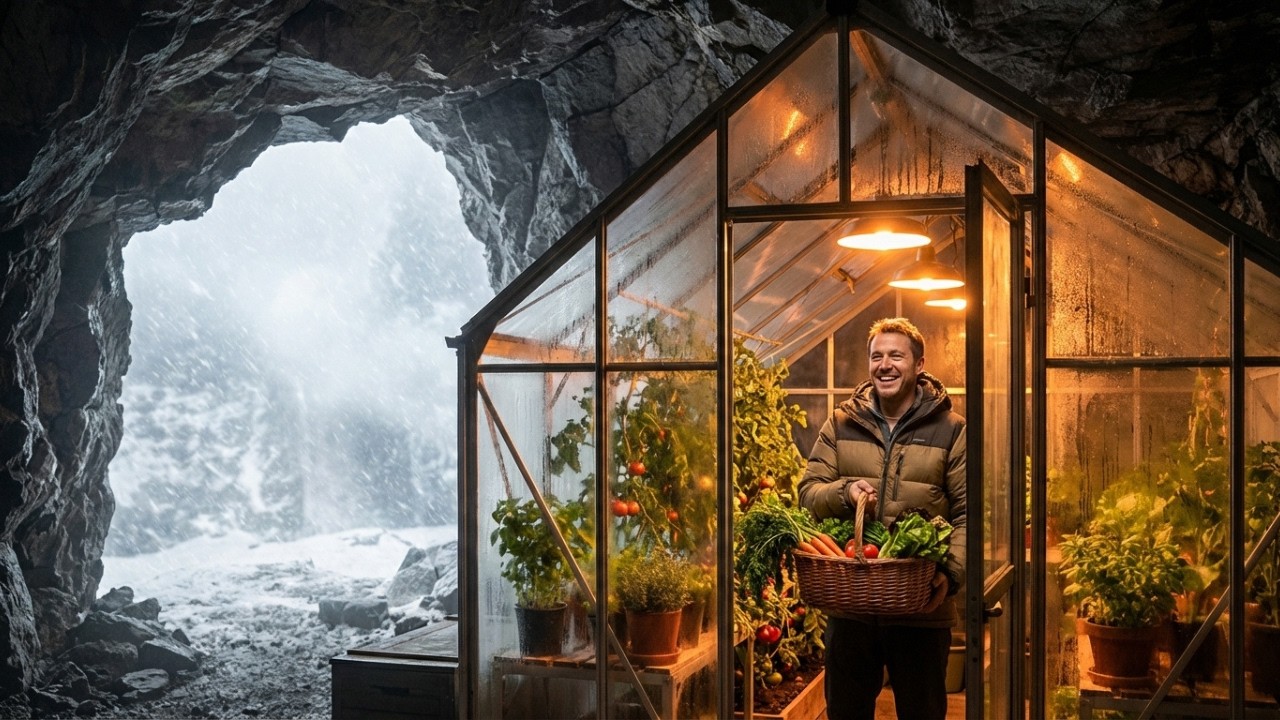 Banished From Town, He Built a Greenhouse Cave That Grew Food Through −20°F Nights