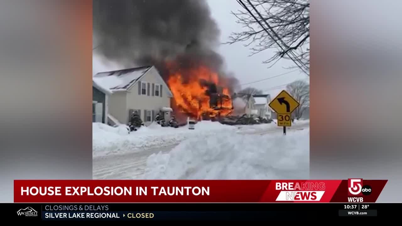 House explosion, fire raging in Taunton, Mass.