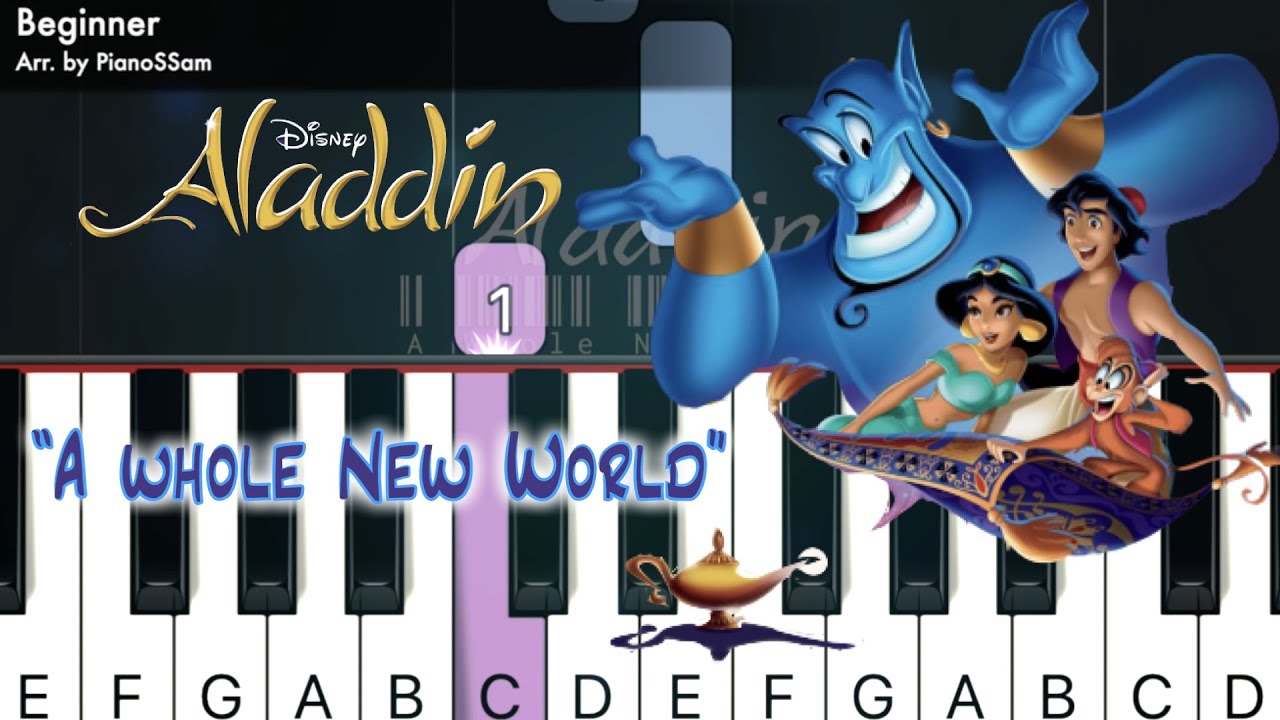 [Beginner] A Whole New World - Aladdin | Piano Tutorial with Finger Numbers