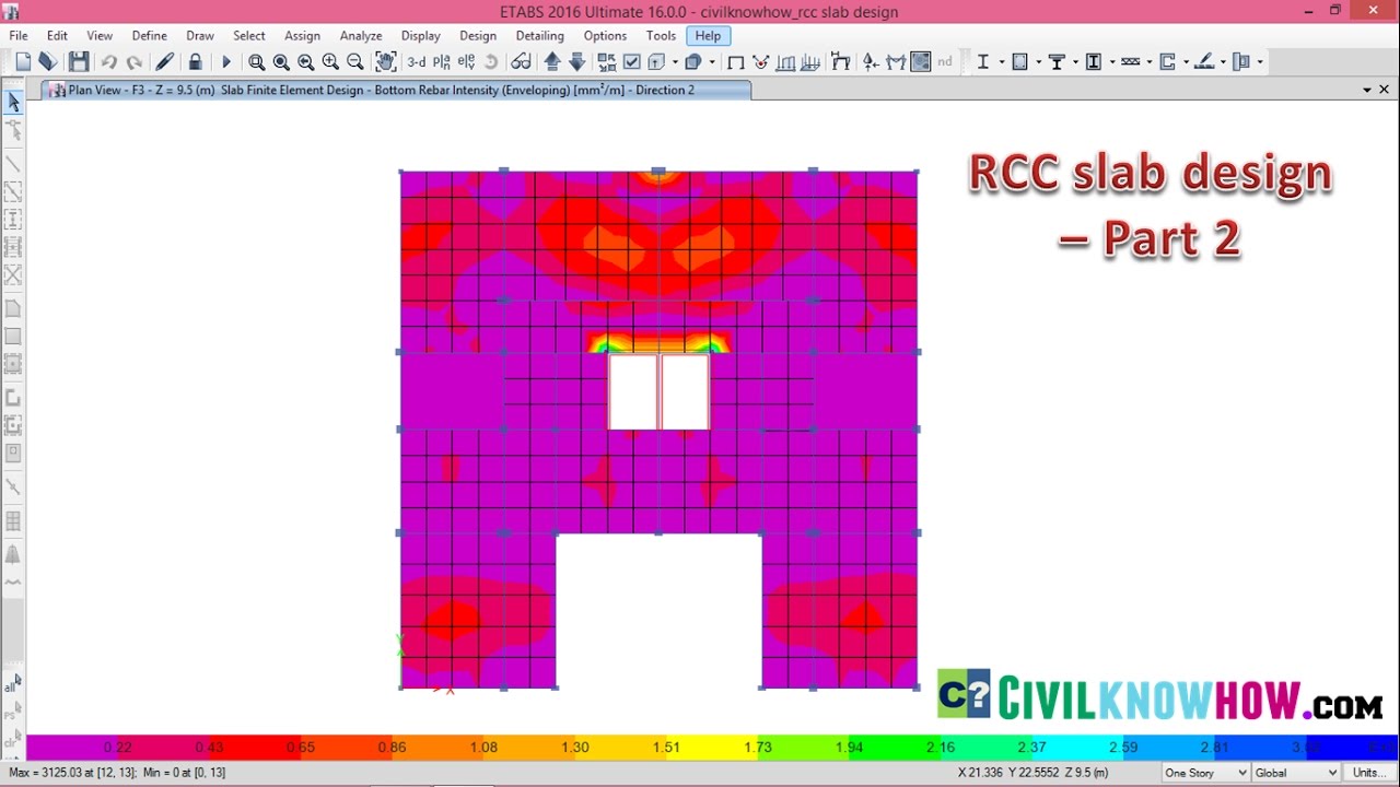 RCC Slab Design in Etabs 2016 - Part 2 [Beginners Tutorial]