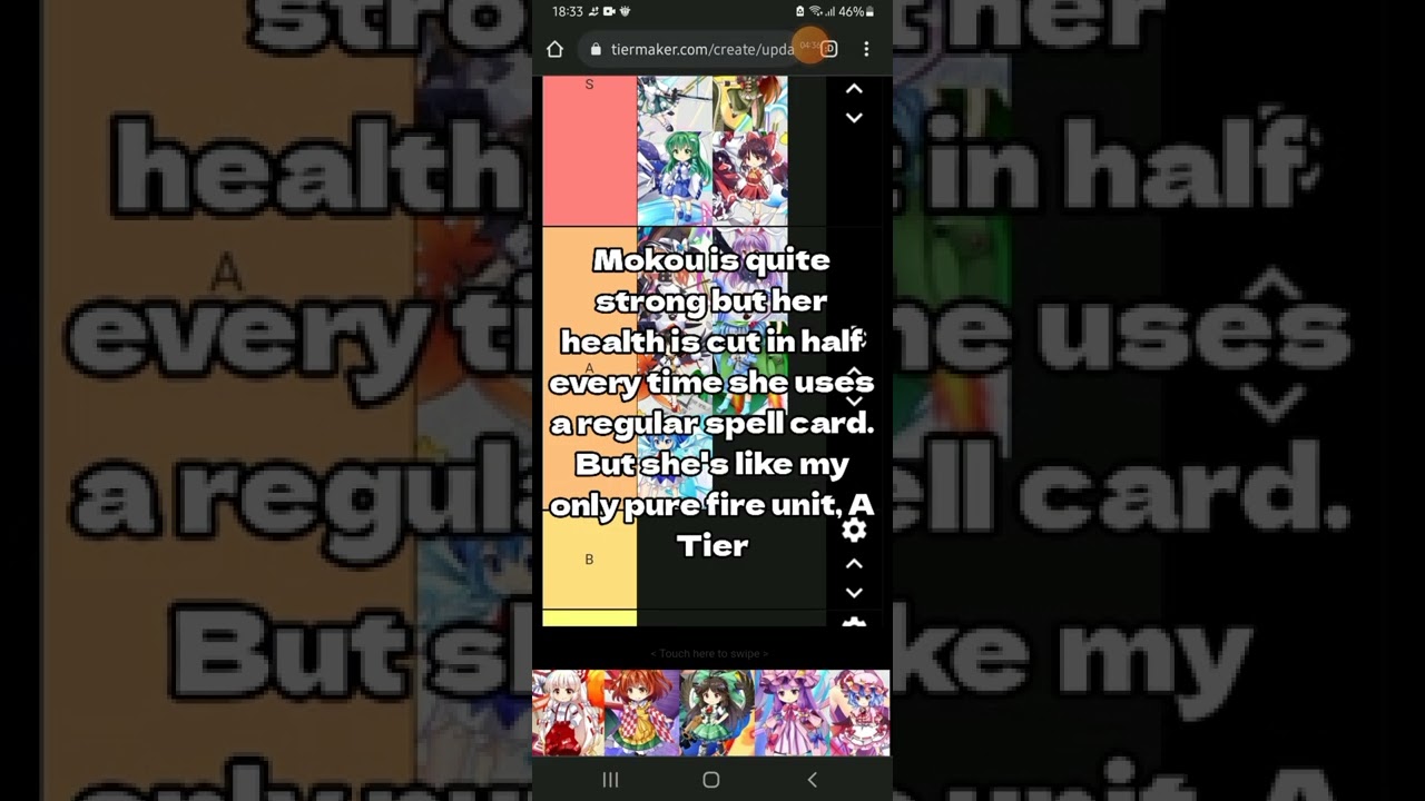 Touhou Lost Word Character tier list IN MY OPINION