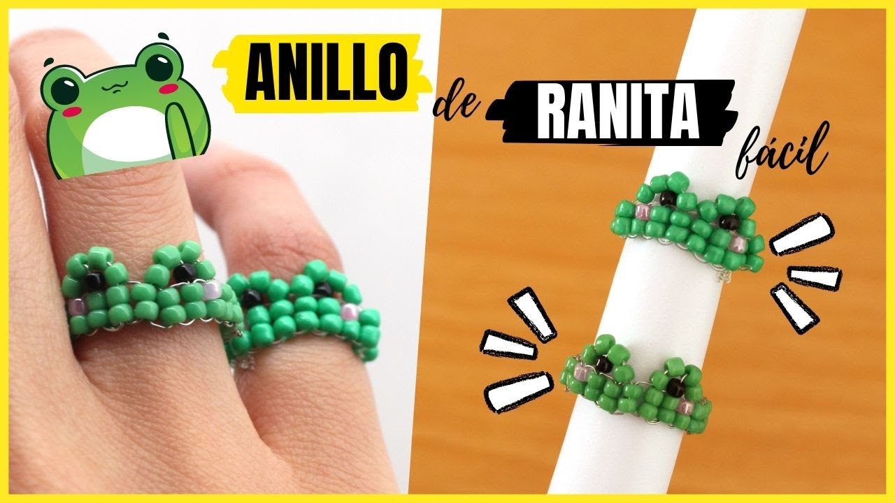 Cómo hacer un Anillo de Ranita 🐸 Fácil con Mostacillas ✨ | Anillos Aesthetic