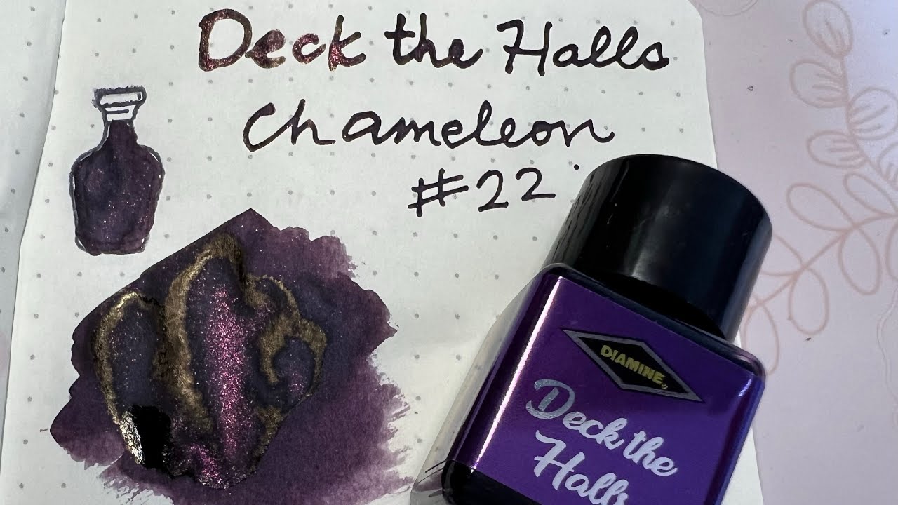 Diamine Inkvent 2022 Day #22 “Deck the Halls” chameleon ink