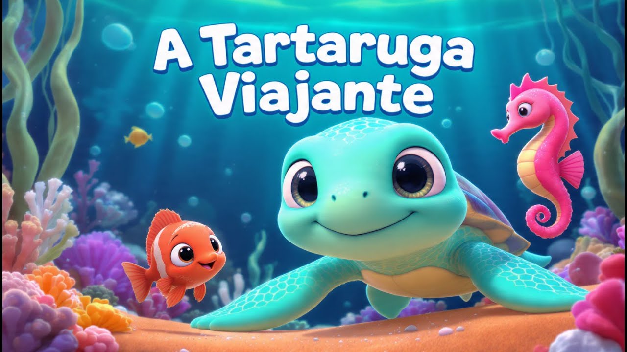 A Tartaruga Viajante! 🐢 Música Infantil no Fundo do Oceano para Crianças