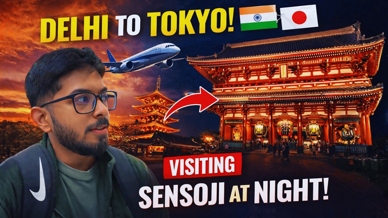 Delhi to Tokyo, JAPAN 🇯🇵 | Walking to the Senso-ji at night | The Rare Traveller vlogs