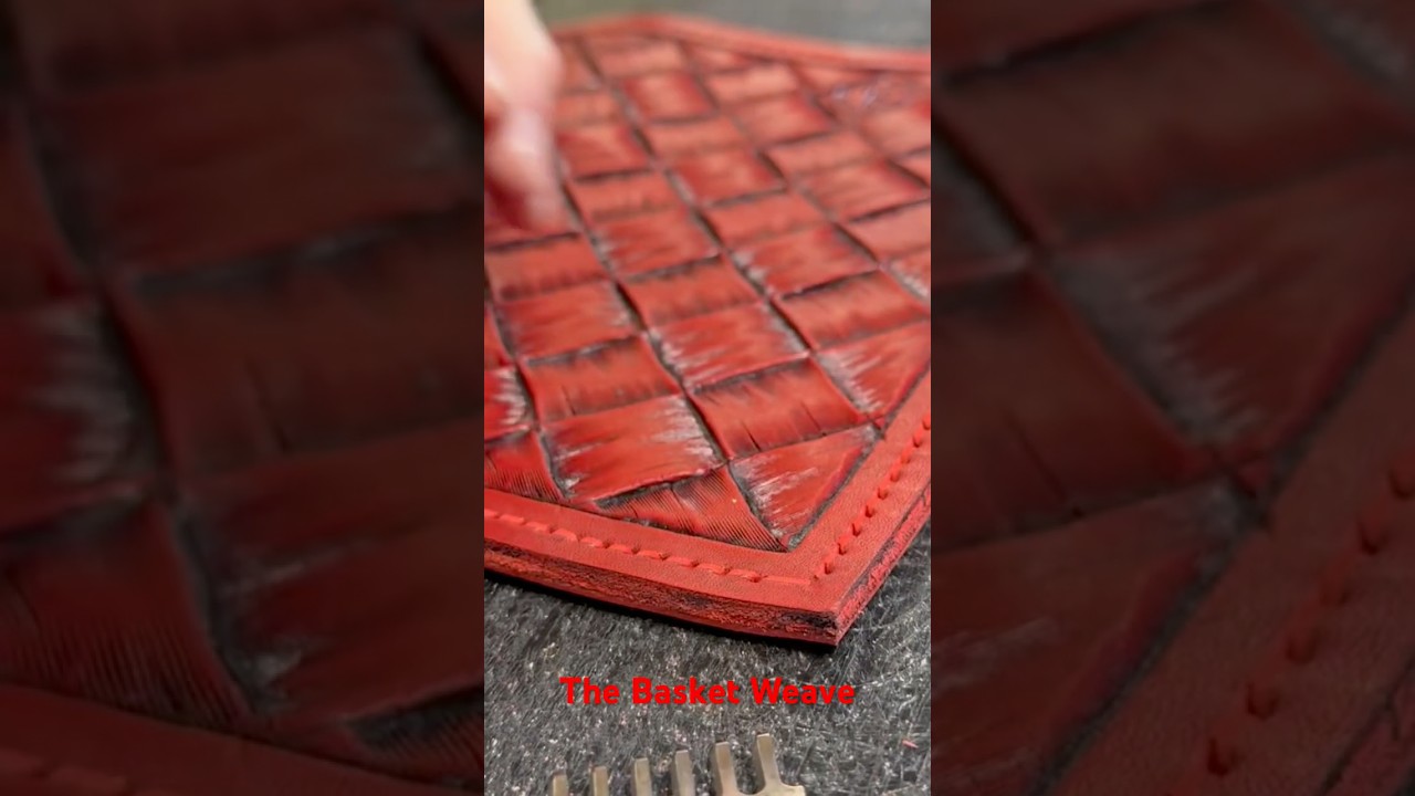 Tooling The Basket Weave Pattern | Leather Tooling | Leather Book Cover