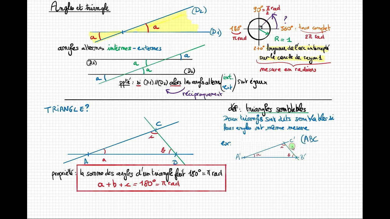 Notions de base sur les angles et triangles.