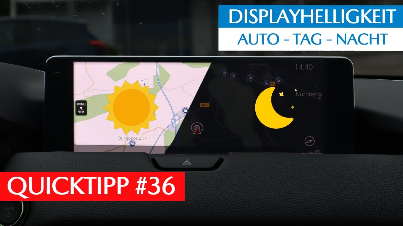 Mazda Connect Display Helligkeit richtig einstellen! Auto-, Tag- & Nachtmodus ​​l QuickTipp #36