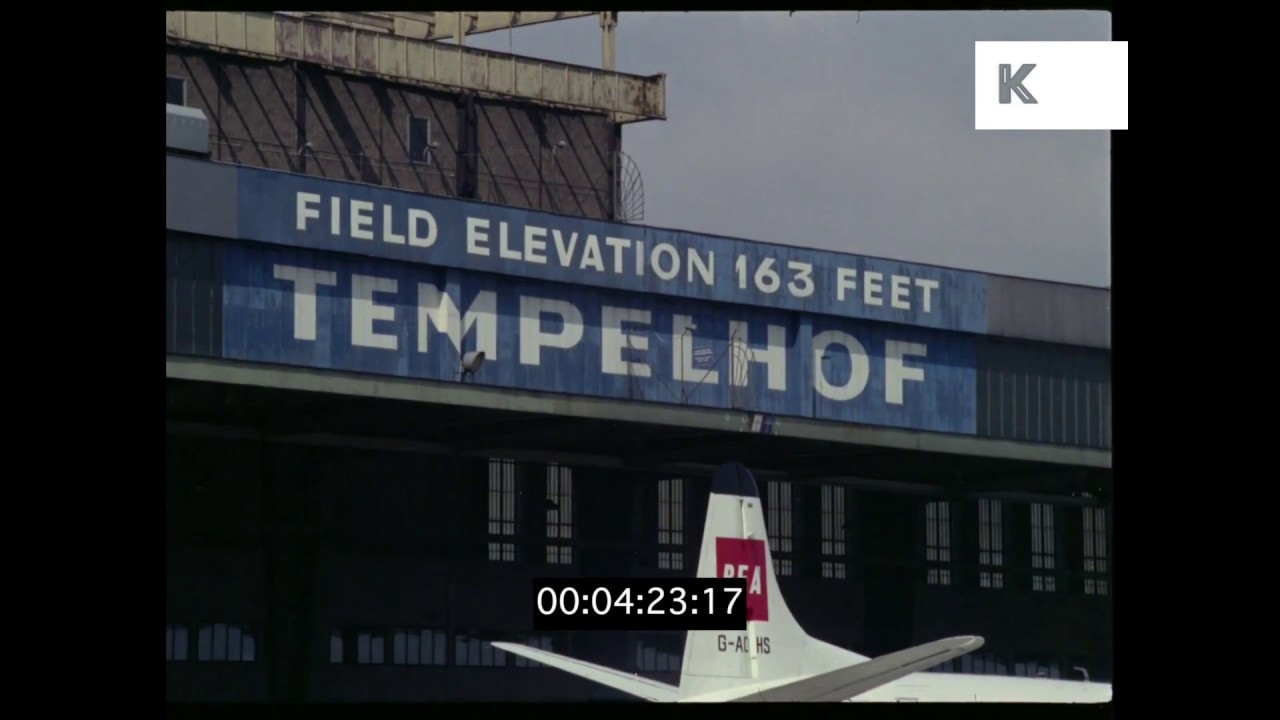 1960s Berlin Templehof Airport Terminal, HD from 35mm