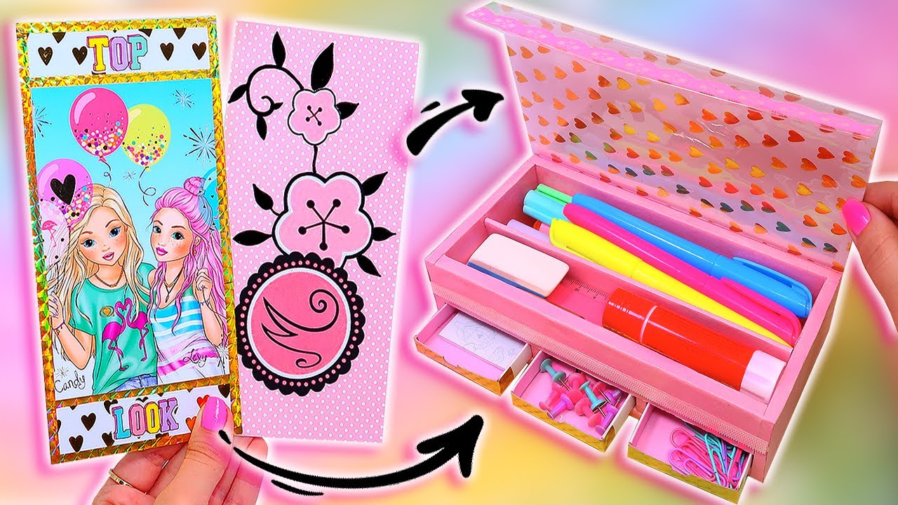 💥DIY 3 en 1💥 Haz tu propio Estuche/Lapicera transparente con Portadas INTERCAMBIABLES ♻️ Cartón