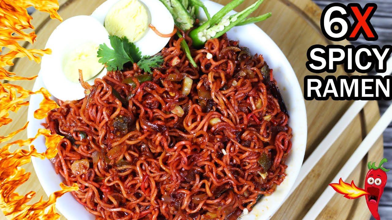 কোরিয়ান স্পাইসি রামেন নুডুলস || 6X🔥 Spicy Ramen Noodles Recipe in Just 10 Minutes 🔥
