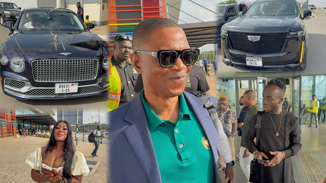 Watch how Appiah Stadium Welcomes Billionaire Nick Danso & Kofi Boat at Kumasi AirPort😂Monet sweet