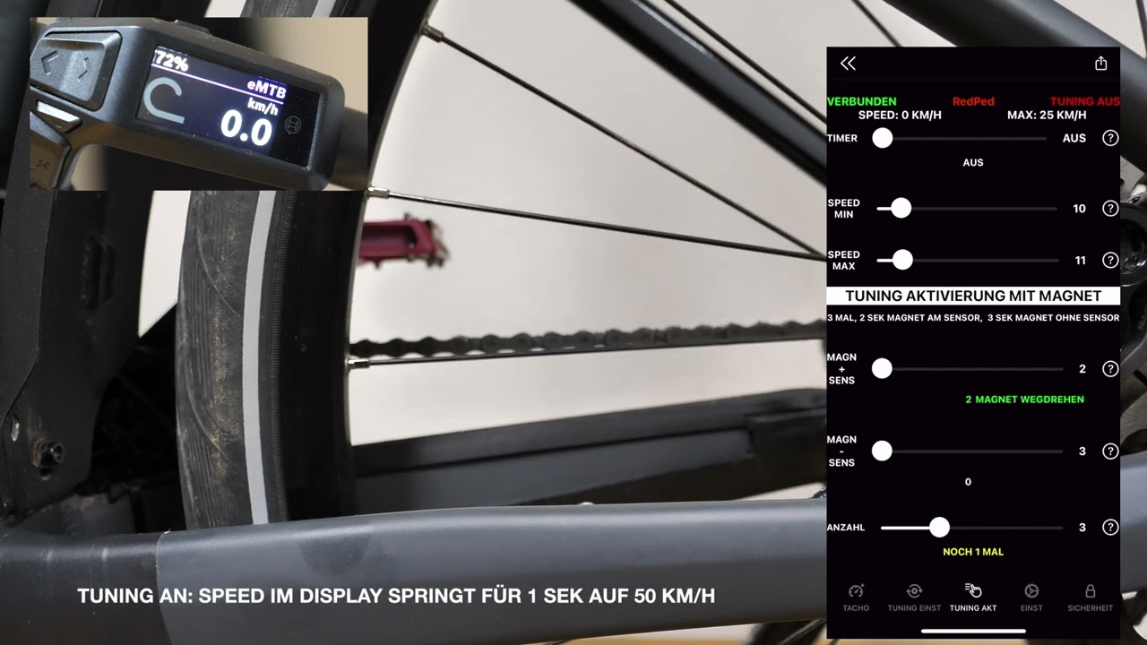 RedPed - FW1.6 Tuning Aktivierung mit Speed und Magnet - Boost