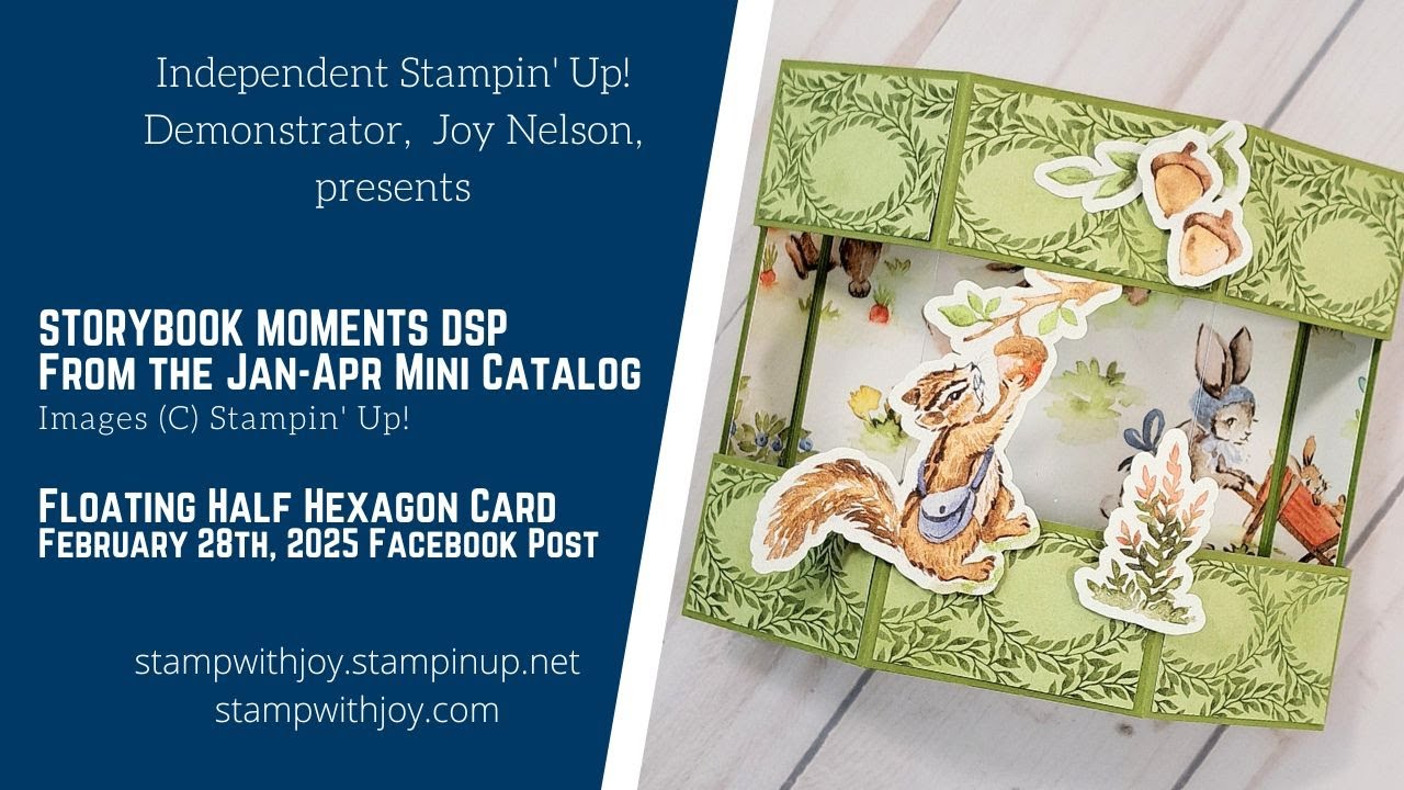 Easy Floating Half Hexagon Fun Fold Card - Storybook Moments DSP - Facebook Live 02-28-25