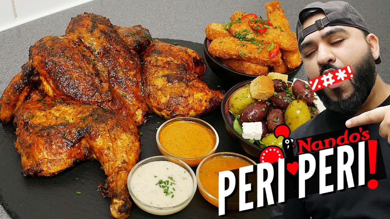 Lemon & Herb Peri Peri Chicken with Halloumi Fries & Olives | Halal Chef's Peri Peri Chicken