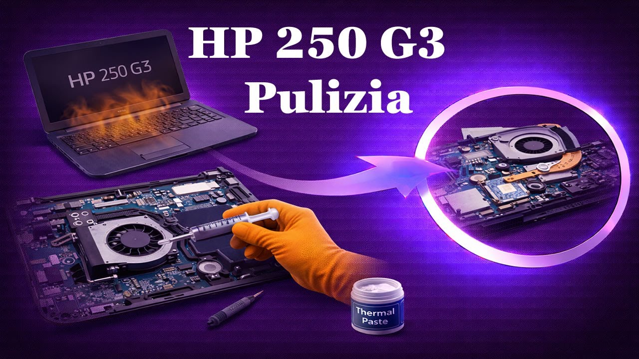 HP 250 G3 che Scalda - Smontaggio Completo - Pulizia Ventola e Pasta Termica