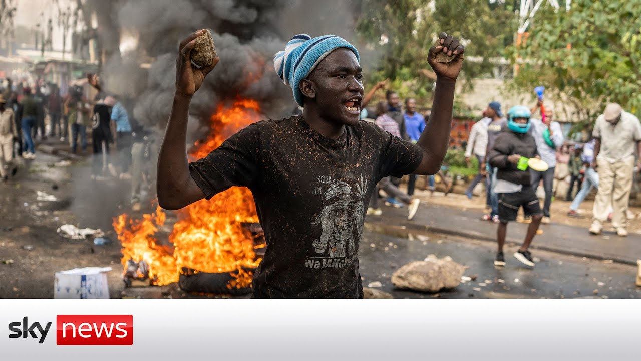 Protests on the streets of Nairobi, Kenya