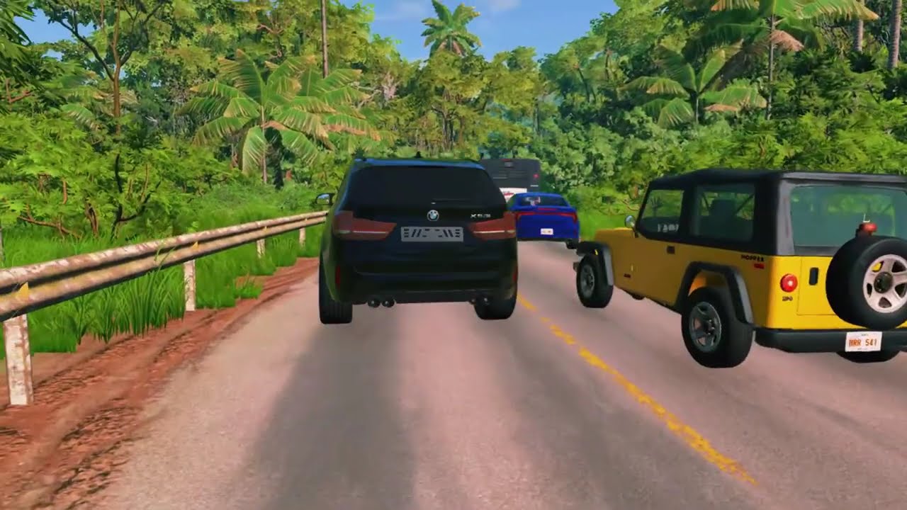 BMW X5 vs Traffic on Tropical Mountain Road 🌴 | Extreme Driving Simulation