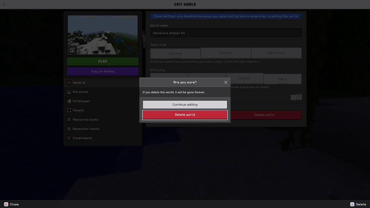 Hardcore Minecraft Speedrunning Bedrock Edition.