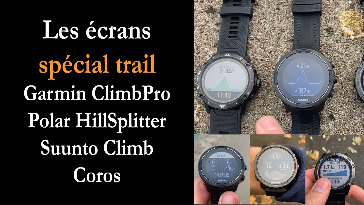 Les écrans spécial trail (montres GPS Garmin, Polar, Suunto, Coros)