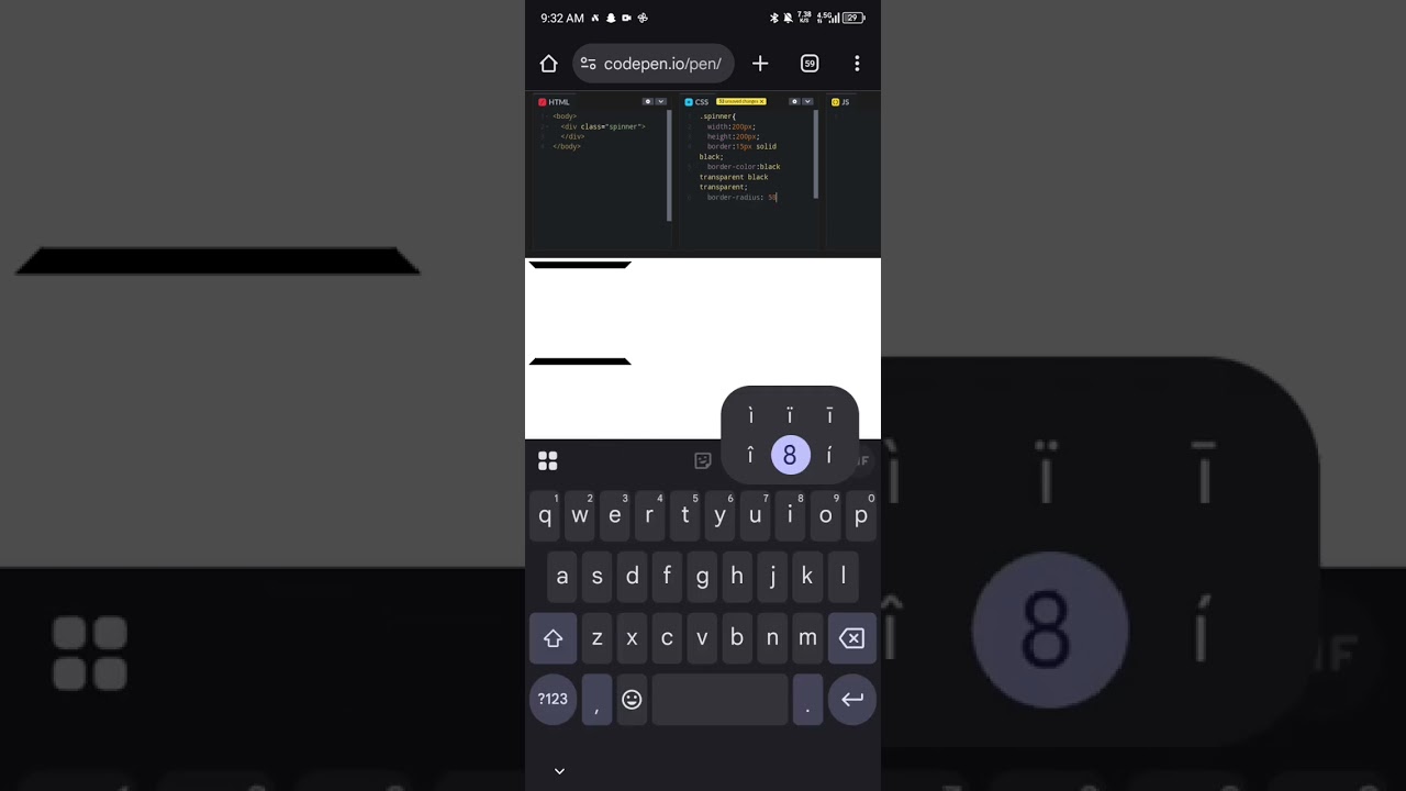 3 minutes loading spinner with codepen