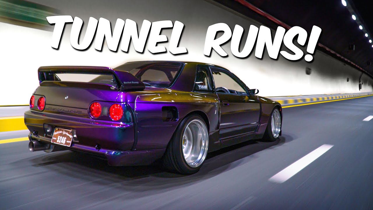Secret Nissan Skyline GTR crew runs the roads, tunnels and streets!