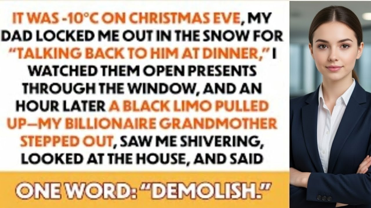 My Dad Locked Me Outside In –10°C On Christmas Eve… Then My Dead Billionaire Grandmother Showed Up..