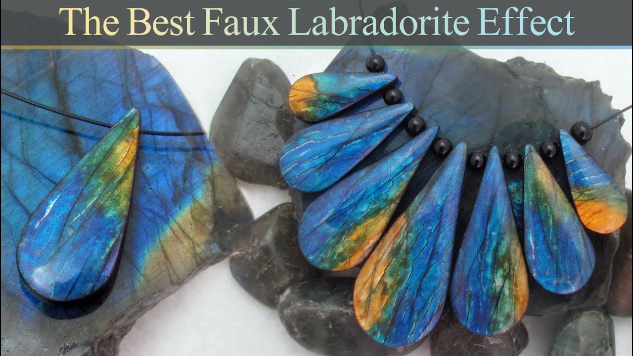 Faux Labradorite Polymer Clay Necklace - I still think this attempt was the best.