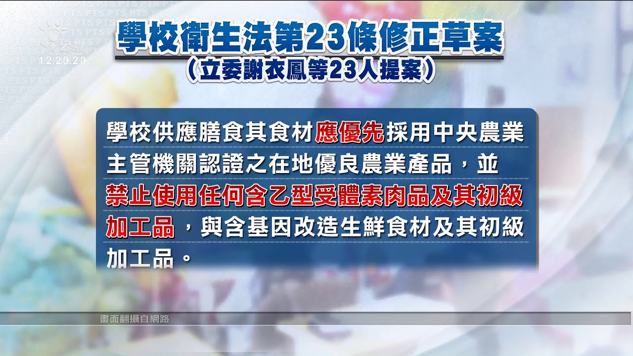 禁萊豬進校園 藍委提《學校衛生法》修正案 20201021 公視中晝新聞