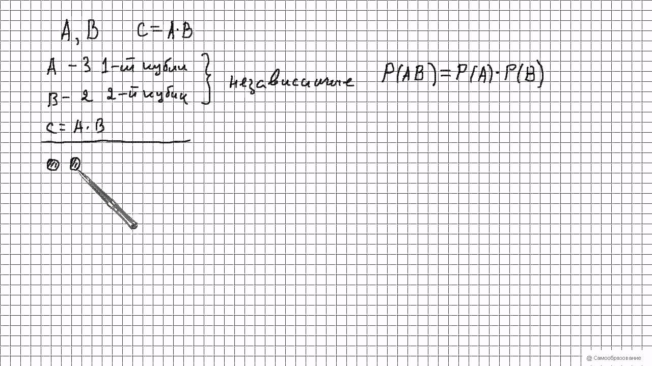 Зависимые и независимые события, вероятность произведения двух событий