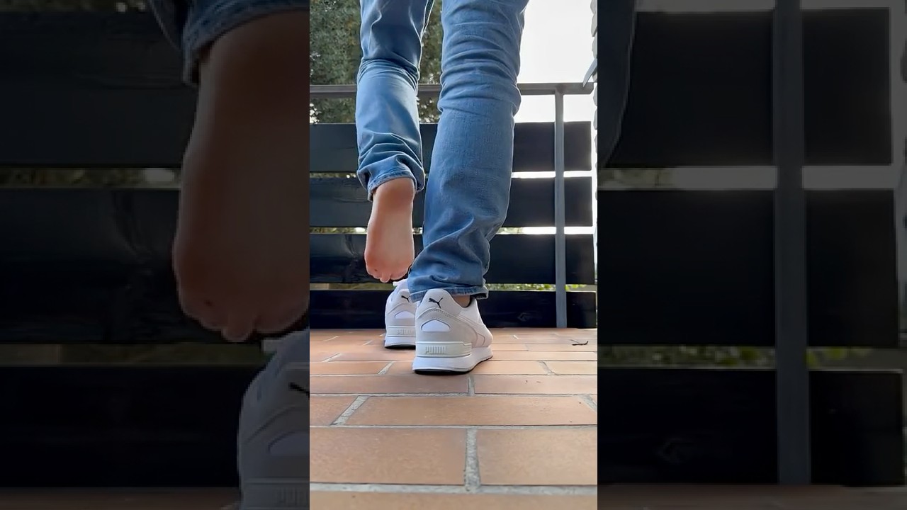 Wearing my new Puma Sneaker Shoes for the first time barefeet
