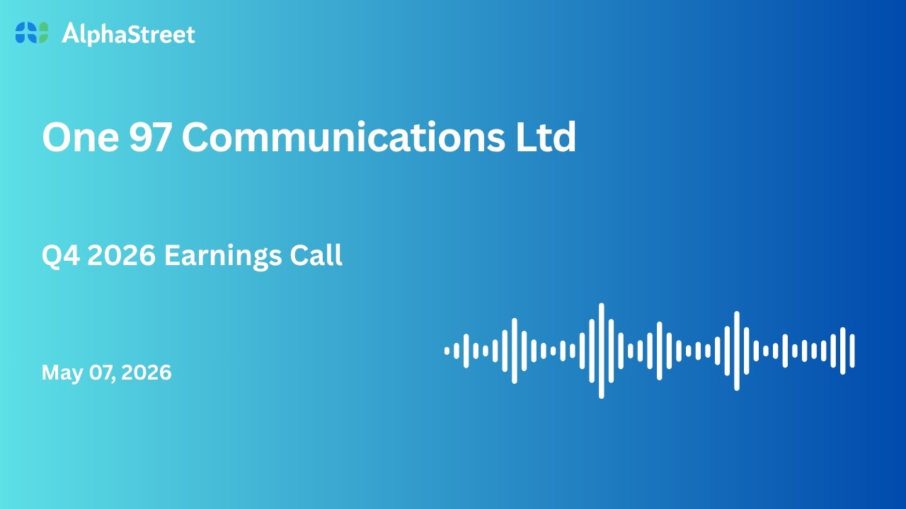 Конференц-звонок по итогам 4 квартала 2025-2026 финансового года компании One 97 Communications Ltd.