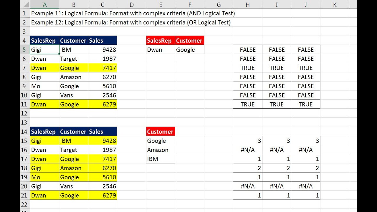 Highline Excel 2016 Class 16: Conditional Formatting to Visualize Data: Built-in & Logical Formulas
