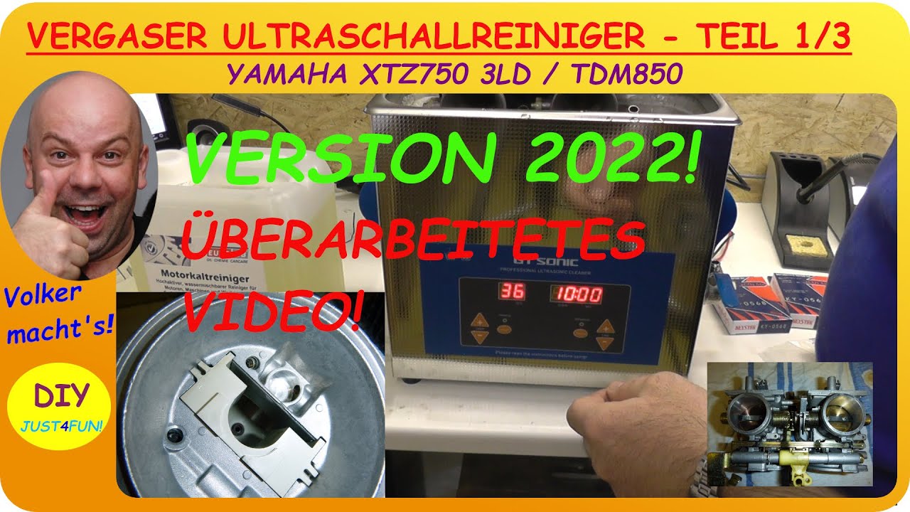 NEU! ✔Vergaser Ultraschall Reiniger - Teil 1 Yamaha XTZ 750 3LD / TDM 850 - ÜBERARBEITET VERS. 2022😉