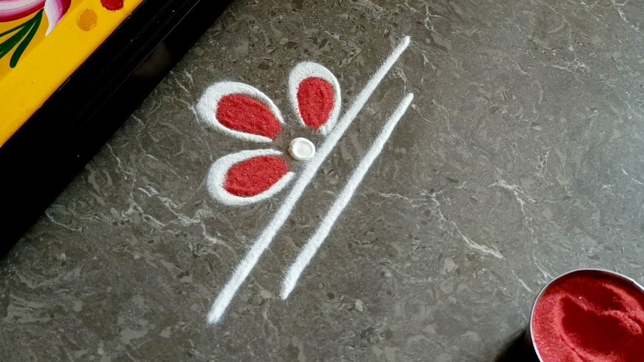 Easy border rangoli designs | Friday rangoli | Door rangoli | Side border muggulu | Festival kolam