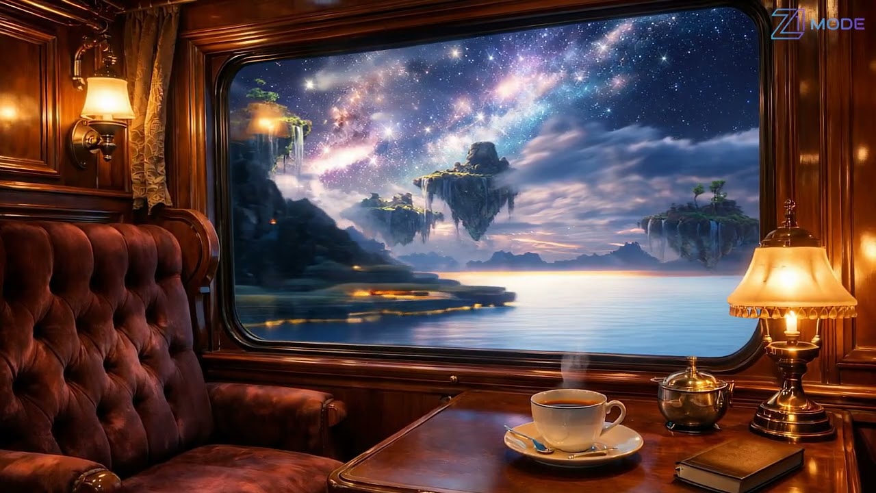 Fantasy Train Journey 🌌 Galaxy View Window | Smooth Train Rhythms for Reading