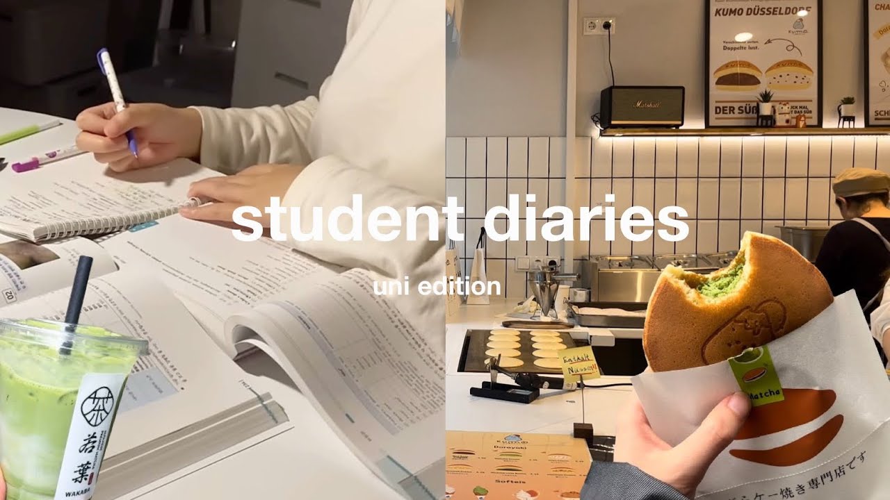 student diaries 🎧 ep.1  // uni, matcha, cafe 🍵✨🍞