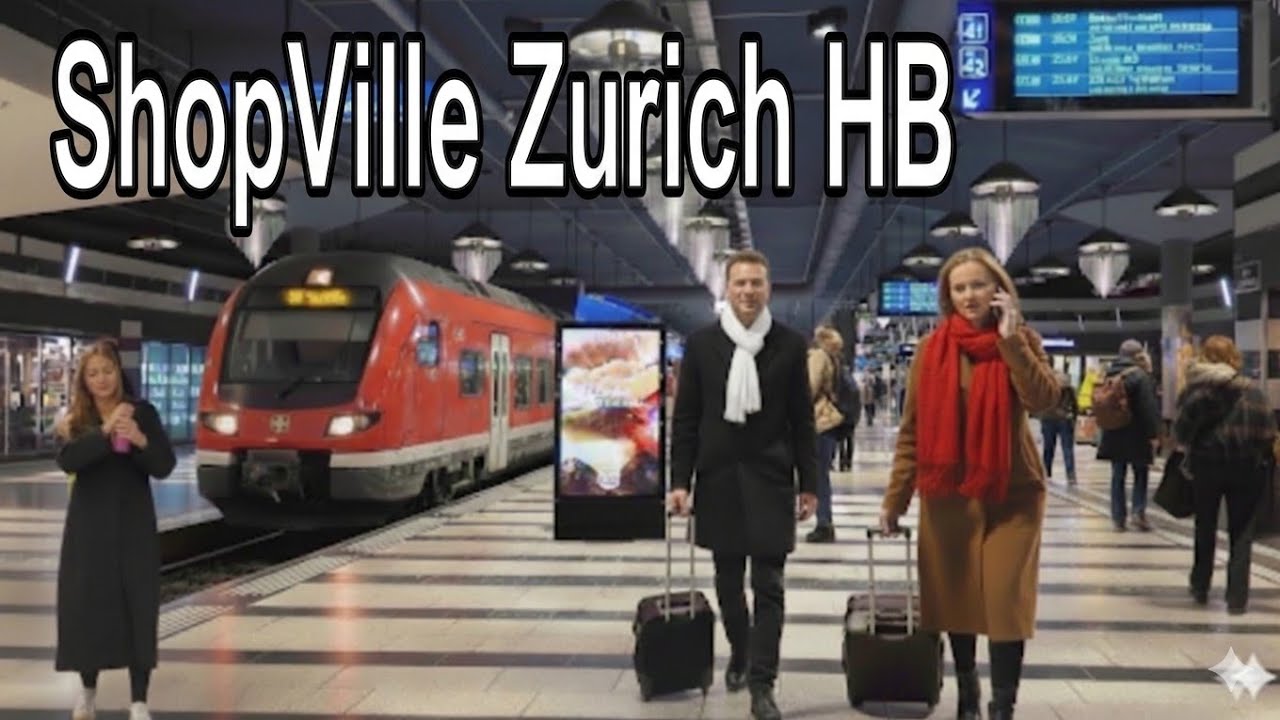 🇨🇭Zürich Hauptbahnhof в прямом эфире｜Подземный проход ShopVille (к платформам)