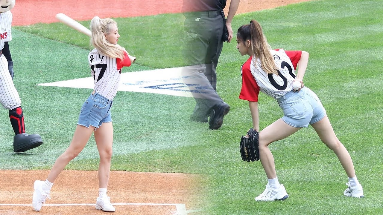 190908 있지(ITZY) 예지 시구, 유나 시타 (YEJI & YUNA) First pitches [잠실야구장] 4K 직캠 by 비몽