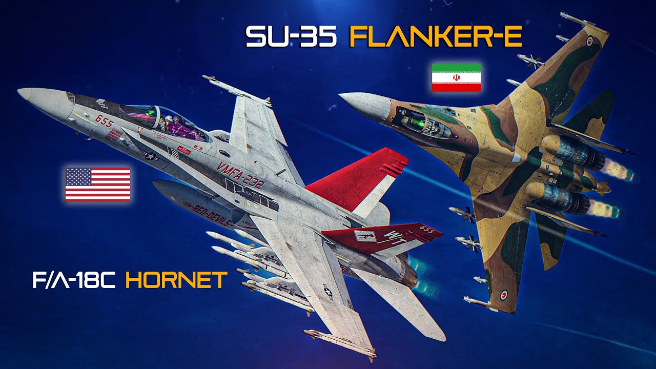 Американский F/A-18C Hornet против иранского Су-35 Flanker-E: воздушный бой | Цифровой боевой сим...