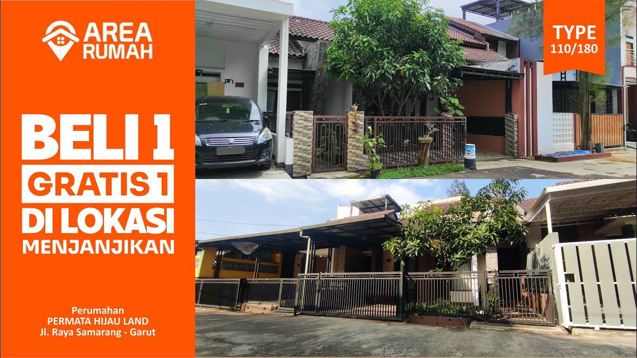 Beli 1, Gratis 1 Rumah Lokasi Menjanjikan Type 110/180 | Permata Hijau Land | Rp.1.25 M | Area Rumah
