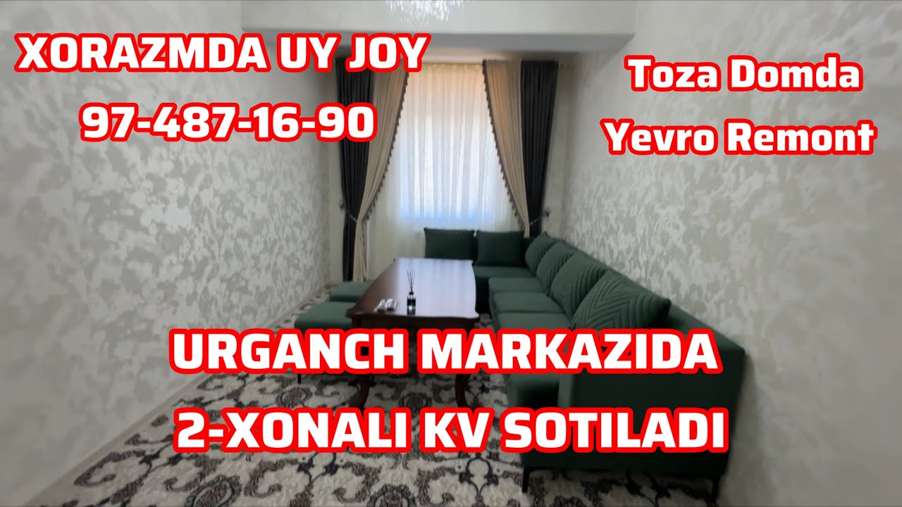 Urganch shahar AL Xorazmiy ko’chada 2-etajda 2-xonali kv sotilad 45.000$ Tel:97-487-16-90 #urganchuy